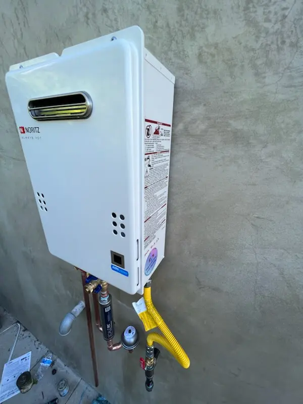 Tankless water heater installation for Camp Burgess homes